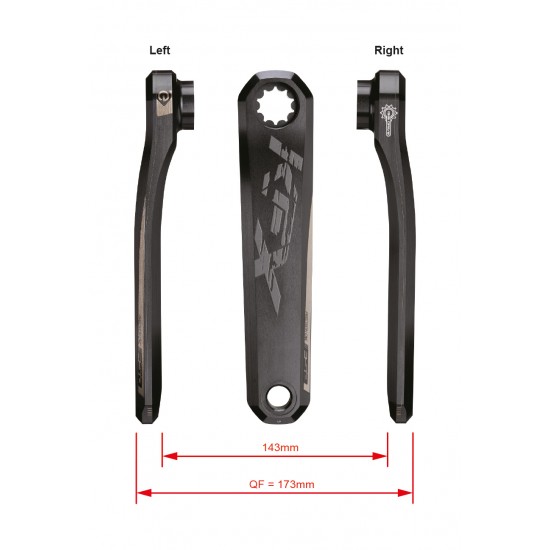 Ebike Chainset CK-9011 ISIS 19.3mm Black