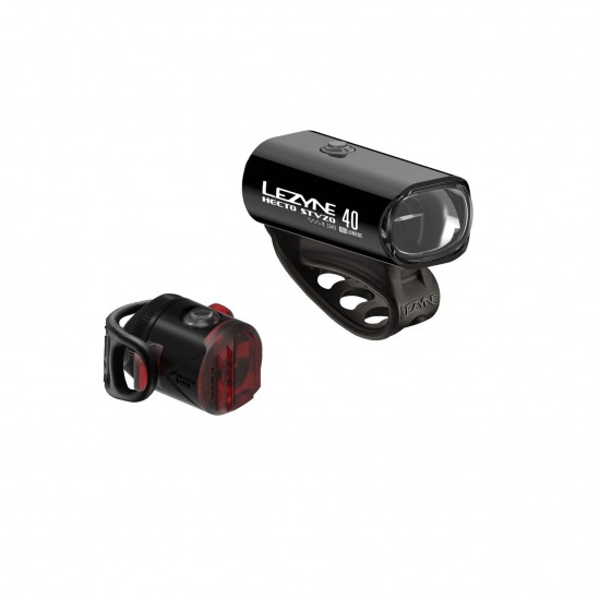 Lezyne Hecto STVZO 40/Femto USB STVZO Pair-Black/Hi Gloss