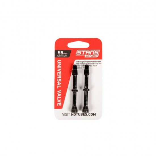 Stans NoTubes VALVE STEM UNI AL PRESTA 55MM BLACK 10PCS