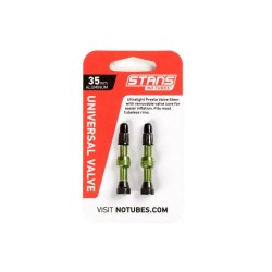 Stans NoTubes VALVE STEM PAIR UNI AL PRESTA 35MM GREEN