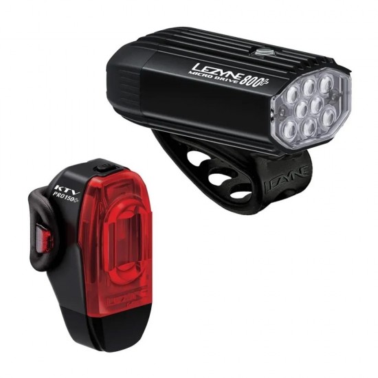 Lezyne Micro Drive 800+ /  KTV Drive Pro+ Pair Black