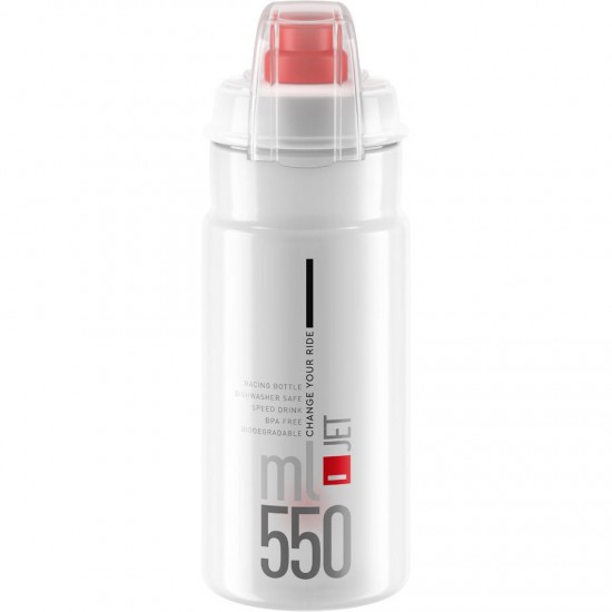 Elite Jet Biodegradable MTB, clear with red logo 550 ml