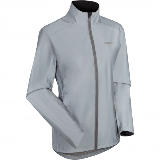 Madison Stellar Shine Reflective Women's 2-Layer Waterproof Jacket, silver - size 8