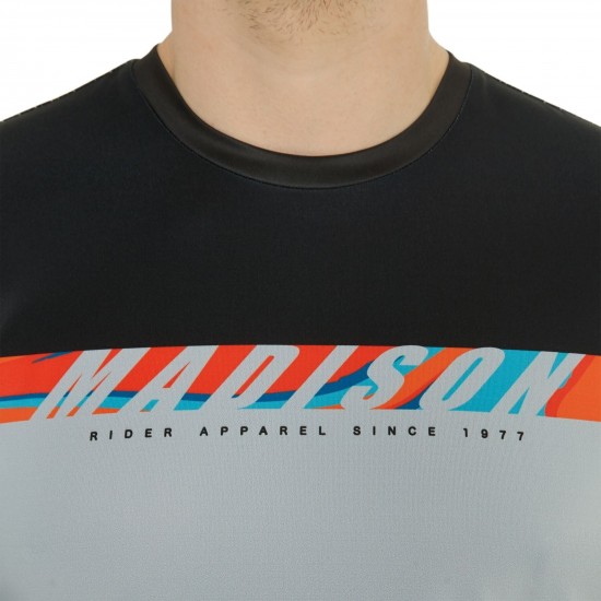 Madison Flux Men's Long Sleeve Jersey, black / cloud grey - x-large