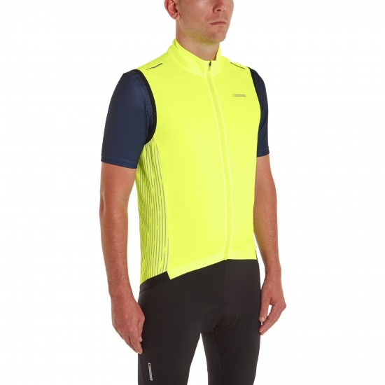 Madison Stellar Reflective Windproof Men's Gilet, hi-viz yellow - small