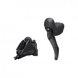 Shimano BL-RX600 GRX hydraulic disc brake lever bled with BR-RX400 calliper, left rear
