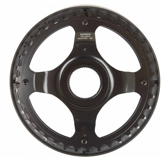 Shimano SM-CRE61 STEPS chainring, black, 38T with single chainguard