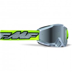 FMF POWERBOMB Goggle Rocket Silver Lime Mirror Silver Lens