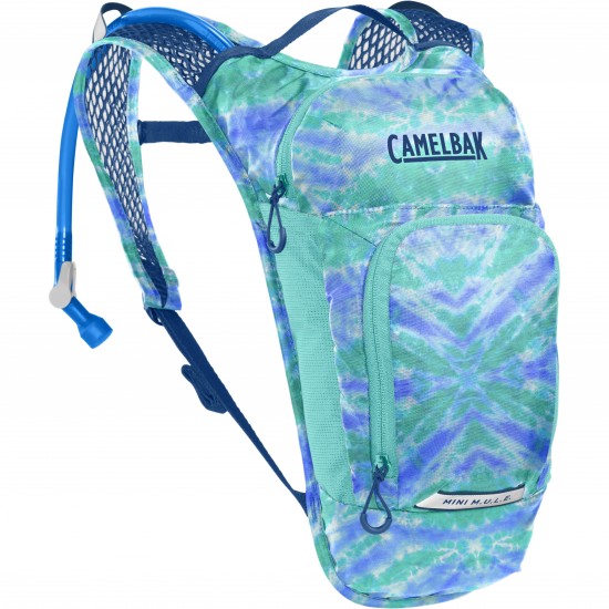 CAMELBAK KIDS' MINI M.U.L.E. HYDRATION PACK 3L WITH 1.5L RESERVOIR 2023: METAL GREY/GREEN 3L