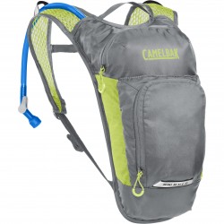 CAMELBAK KIDS' MINI M.U.L.E. HYDRATION PACK 3L WITH 1.5L RESERVOIR 2023: METAL GREY/GREEN 3L