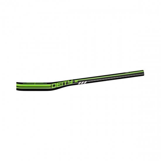 DEITY SKYLINE 787 ALUMINIUM HANDLEBAR 31.8MM BORE, 15MM RISE: GREEN 787MM