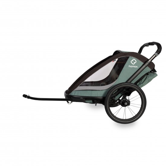 HAMAX COCOON CHILD BIKE TRAILER 2022: GREEN/BLACK