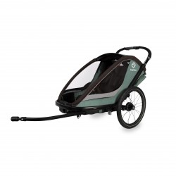 HAMAX COCOON TWIN CHILD BIKE TRAILER 2022: GREEN/BLACK