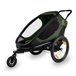 HAMAX OUTBACK ONE CHILD BIKE TRAILER: GREEN/BLACK SINGLE