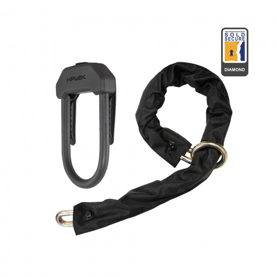 HIPLOK DXXL D-LOCK & CHAIN COMBO: BLACK