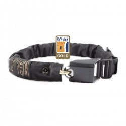 HIPLOK GOLD WEARABLE CHAIN LOCK 10MM X 85CM - WAIST 24-44 INCHES (GOLD SOLD SECURE): BLACK 10MM X 85CM