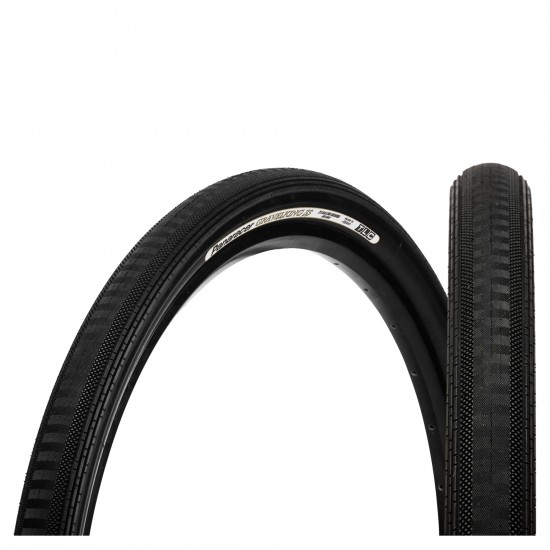 PANARACER GRAVELKING SEMI SLICK TLC FOLDING TYRE: BLACK/BLACK 27.5X1.90"