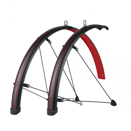 SKS BLUEMELS STINGRAY 28 MUDGUARD SET: MATT BLACK/OCEAN BLUE 28" 45MM