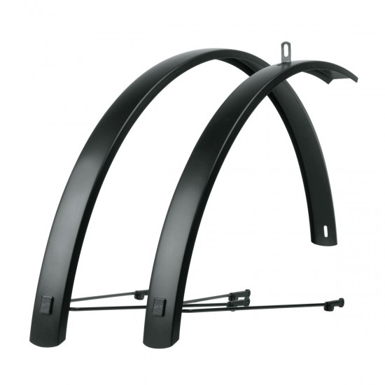 SKS EDGE AL 27,5"/28" 46MM MATT BLACK ALUMINIUM MUDGUARD SET: MATTE BLACK 28" 46MM