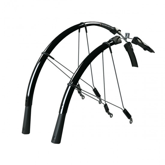 RACEBLADE LONG MUDGUARD SET: BLACK