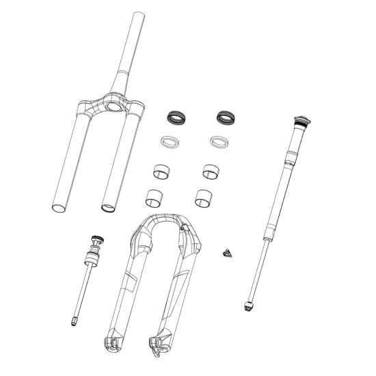 FORK SPRING DEBONAIR SHAFT - (INCLUDES AIR SHAFT AND RETAINING RING) 32MM - SID B4 (2020):  100MM-27"