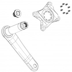 TRUVATIV SPARE - CRANK LEFT ARM DESCENDANT ALUMINIUM 6K EAGLE GXP:  175MM