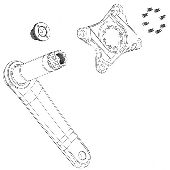 TRUVATIV SPARE - CRANK LEFT ARM DESCENDANT ALUMINIUM 6K EAGLE GXP:  175MM