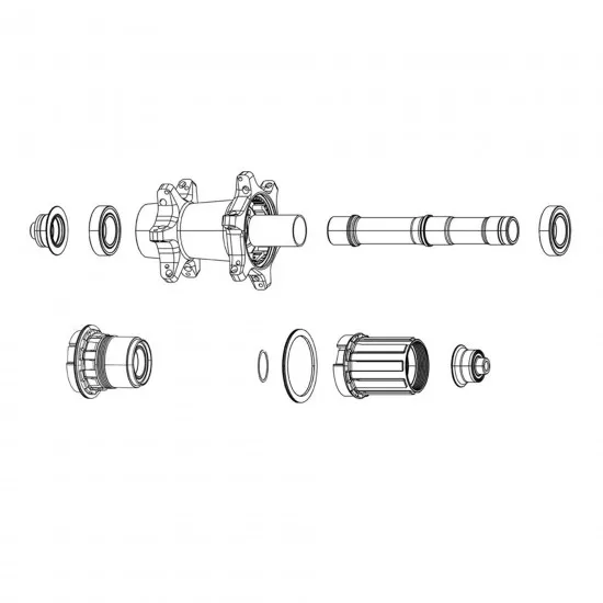 Zipp Axle - Rear - Super9 B1 (including wave spring):
