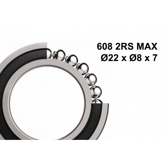 Elvedes 2020053 MAX Sealed Bearing 608 2RS MAX