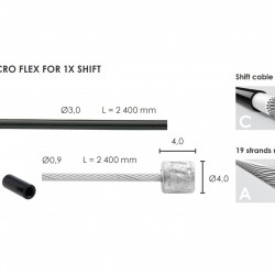 Elvedes 2023089 Micro Flex 3.2mm Cable Kit for 1x Shift